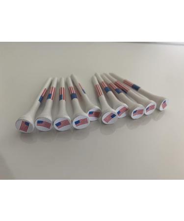 American Flag Wood Golf Tees - 2 3/4 inch - 100 Pack - USA Golf Tees - Red White and Blue - Custom Design - Buy Online on GoSupps.com