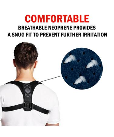 Stayfit Posture Corrector: Adjustable Unisex Back Brace for Upper Back Pain Relief and Support - Spine Neck Straightener Strap in Black - Buy Online on GoSupps.com