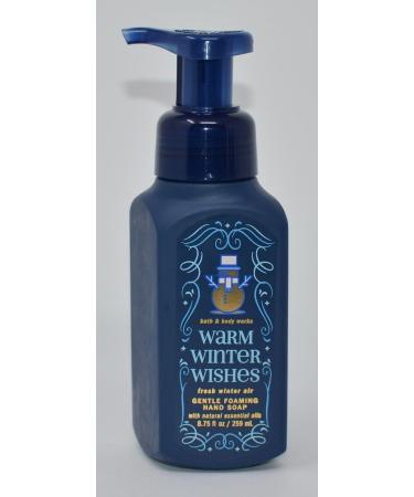 Ba h a d Body Works Gentle Foaming Hand Soap - FRESH WINTER AIR WARM WINTER WISHES Zesty Citrus Fresh Peppermint & Cold Evergreen 8.75 fl oz blue