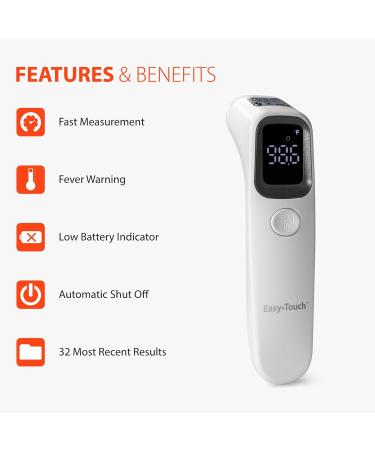 Buy EasyTouch Digital Infrared Thermometer - Accurate Fast & Ideal for All Ages | International Shipping Available - Buy Online on GoSupps.com