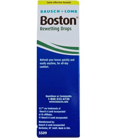 Bausch & Lomb Boston Rewetting Drops 10 mL (Pack of 2) - 0.33 Fl Oz x 2 | Moisturizing Eye Drops - Buy Online on GoSupps.com