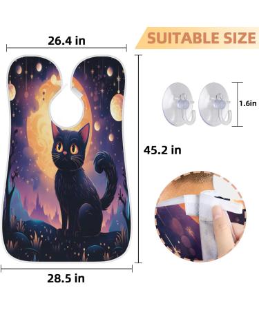 Forest Starry Night Beard Bib Apron - Men's Beard Hair Catcher | Perfect Gift for Dad & Husband | Shaving Accessory with Suction Cups - Buy Online on GoSupps.com