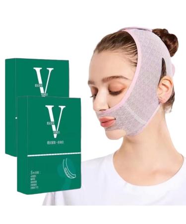 SOVILEE 2Pcs Beauty Face Sculpting Sleep Mask, V Line Shaping Lifting Mask Facial Slimming Strap - Double Chin Reducer for Women, Chin Up Mask Face Lifting Belt