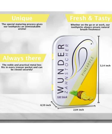 Wonder Toothpick - Flavoured Chewing Gum Toothpicks for Fresh Breath and Teeth Cleaning On-the-Go - Pineapple Flavored, Sugar-Free, Vegan - Buy Online on GoSupps.com