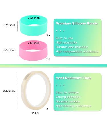 HTVRONT Heat Resistant Gloves Kit - 2Pcs Heat Gloves, Silicone Bands, Tape, Shrink Wrap for Sublimation Tumblers - Buy Online on GoSupps.com