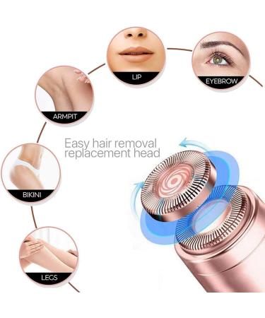 6 Pcs Rose Gold-Plated Facial Hair Remover Replacement Heads | First Gen Finishing Hair Remover | Gentle on Women's Lip, Chin, and Cheeks | Includes 1 Cleaning Brush - Buy Online on GoSupps.com