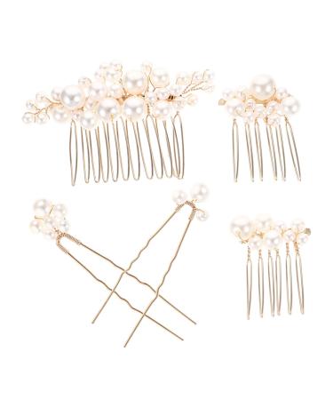 Ipetboom 1 Set Piece Pearl Hair Accessories Bridal Hair Clip Bride Decor Headpiece for Wedding Decoration Bride Hair Comb Vintage Decor Hair Comb for Girls Miss Metal Hair Piece