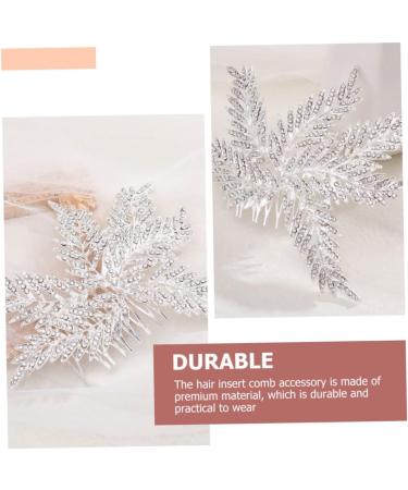 minkissy Comb bridal comb winter wedding decor bridal headpieces for wedding Bridal Hair women hair leaves hair comb Snowflake crystal headpiece hair decor alloy bride rhinestones Wig - Buy Online on GoSupps.com