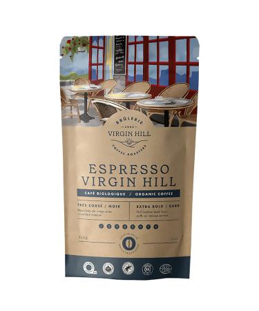 Virgin Hill Coffee - Organic Espresso Virgin Hill - Extra Bold Intensity & Extra Dark Roast - Three Quarters of a Pound of High-Grade Coffee Beans - 12oz / 340 grams Whole Bean 12oz. / 340 grams
