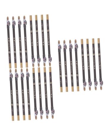 Healeved 24 Pcs Wooden Makeup Pencils Eyebrow Makeup Tool Eyeliner Sharpener 1 count (Pack of 1) Blackx3pcs