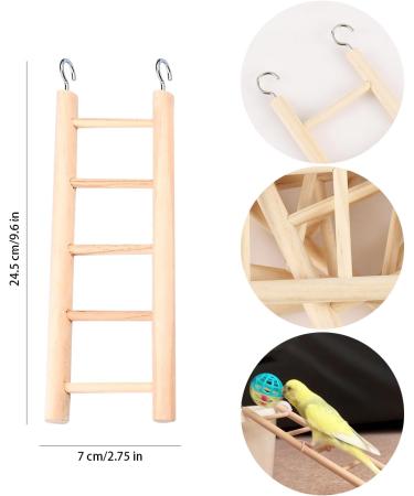 MEISH Wooden Ladder for Parrots with Five Rugs Wooden Ladder Cage Hanging Bird Climbing Toys Parrot Step Ladders for Bird parrot hamster - Buy Online on GoSupps.com