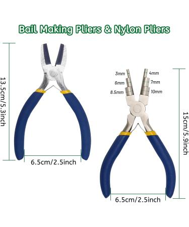 AngleKai 6 IN 1 Jewelry Making Nylon Pliers Set - Blue Nylon Jaw Flat Nose, Loop, and Bail Making Pliers for DIY Jewelry Crafting - Buy Online on GoSupps.com