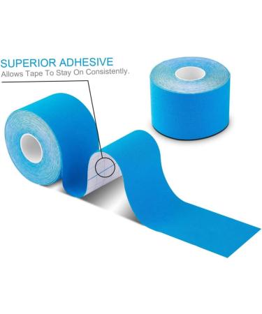 5M Kinesiology Elastic Tape - Sky Blue Sports Physio Muscle Strain Injury Support - Premium Quality for Effective Relief - Buy Online on GoSupps.com