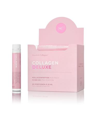 Swedish Collagen - Collagen Deluxe Shots 20x25ml liquid collagen supplement |12 500 mg marine collages with hyaluronic acid vitamins & minerals for hair skin and nails (20) - Buy Online on GoSupps.com