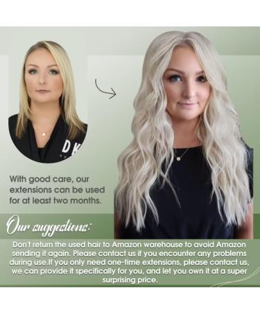 Buy Hetto Clip In Extensions - Real Remy Hair Platinum Blonde #60 120g 45cm - Smooth & Full Coverage - Buy Online on GoSupps.com