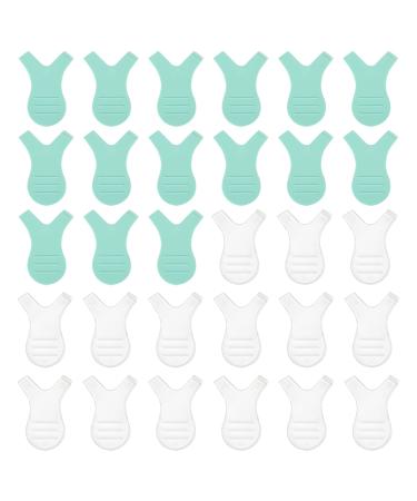 30 STK eyelash brush y shape silicone y brush for eyelash lifting y-shape props eyelashes comb eyelash brush lash curlers for eyelash extensions make-up (15 green + 15 transparent)