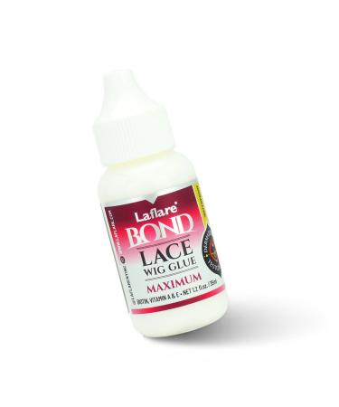 Laflare Lace Bond Wig Glue 1.2oz -Infused with Biotin Vitamin A & E Non-Toxic Water & Oil-Resistant Invisible Natural-Looking for Wigs Toupee and Hairpieces (35 ml - Maximum) MAXIMUM-FBA