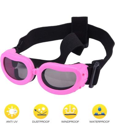 NAMSAN Dog Sunglasses - UV Protection Waterproof Adjustable Glasses for Small Dogs & Cats - Pink - Buy Online on GoSupps.com