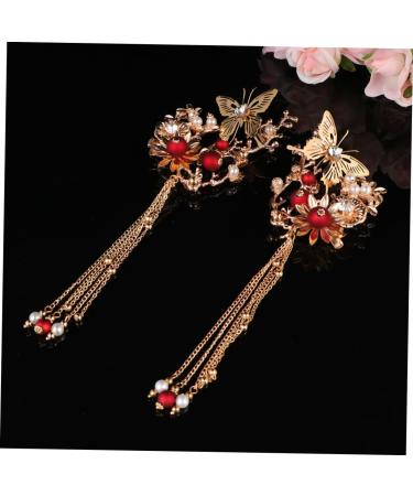 FRCOLOR 1 Pair Chinese Hair Clips with Tassel Apanese Flower Hair Clip Bridal Hair Comb Flower Tassel Hair Clip Chinese Hair Clips for Women Metal Hair Clips for Women Geisha Hanfu Woman - Buy Online on GoSupps.com