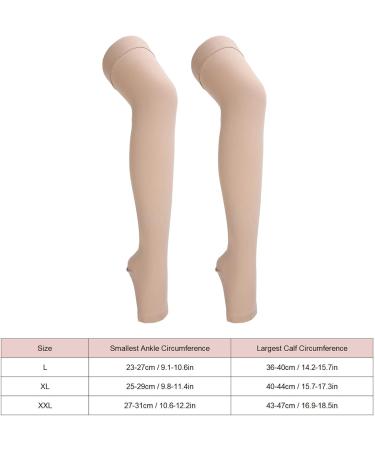 Dekaim Open Toe Thigh High Compression Stockings - 23-32 mmHg XXL for Optimal Circulation | International Shipping - Buy Online on GoSupps.com