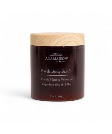 A LA MAISON Earth Body Scrub Jasmine & Santal Natural Pumice Scrub with Shea Butter & Olive Oil Gently Exfoliates & Softens Skin French Formula Plant-Based 7 oz Amber Collection
