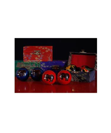 pair of Qi Gong balls - sound balls - Hebei various motifs in an attractive gift box Quibong