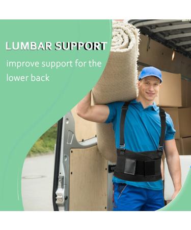 Lumbar Back Support Belt for Women and Men | Lower Back Pain Relief with Removable Suspender Straps | Ideal for Heavy Lifting and Warehouse Jobs | M/L (30-37) - Buy Online on GoSupps.com