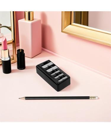 FRCOLOR Taille-crayon de Maquillage Manuel 5 Trous pour Crayons Sourcils L vres et Eye-liner Lame en Acier au Mangan se Capuchon Protecteur Lot de 2 Noir Outil Portable - Buy Online on GoSupps.com