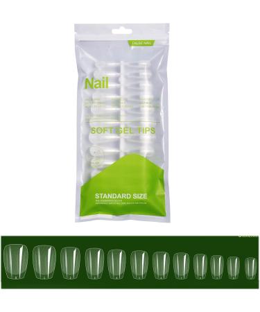 FEIlei Long Coffin Fakes Nail Tips Acrylic Press on Nails Clear Artificial False Nails - Buy Online on GoSupps.com