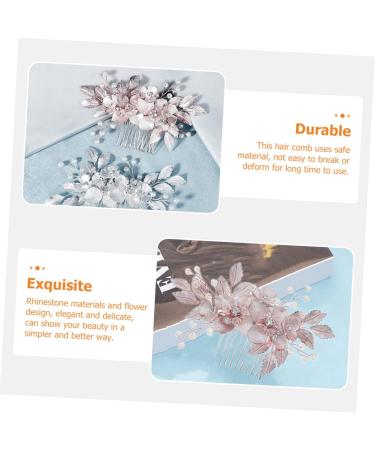 Beaupretty Comb bride wedding tiara wedding Crystal hair comb bridal flower hair combs rhinestone pearl hair comb rhinestone pearl side comb flower girl bridesmaid Zinc alloy rose Gold - Buy Online on GoSupps.com