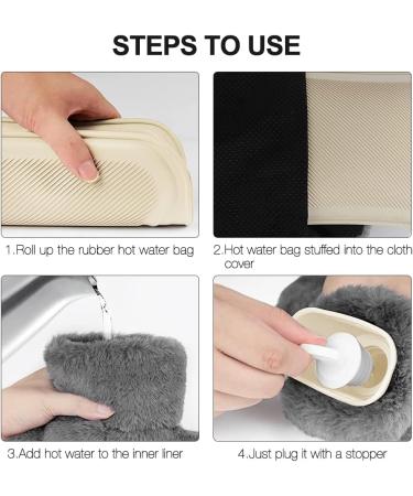 Buy EBKCQ Electric-Free Foot Warmer | 2-in-1 Plush Hot Water Bottle | Large 2L Heat Bottle for Cold Feet | Ideal for Men & Women | Gray - Buy Online on GoSupps.com