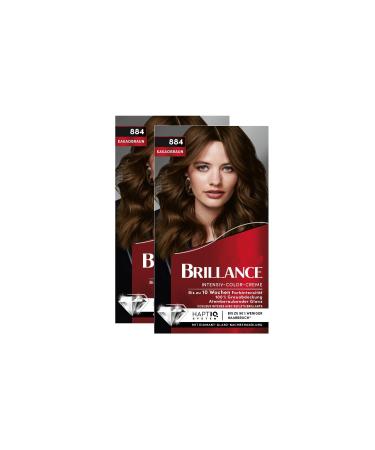 handle Brillance Intensive Color Cr me 884 Cocoa brown 2 x 160 ml sustainable hair dye with diamond shine and nourishing conditioner for 10 weeks of color intensity