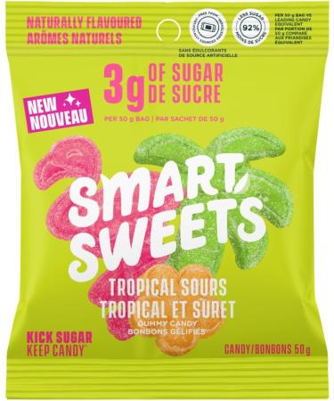 SMART SWEETS Low Sugar Sourmelon Bites Candy Fruity Free of Sugar Alcohols & Tropical Sours 50g (Pack of 14) Candy with Low Sugar Low Calorie - Buy Online on GoSupps.com