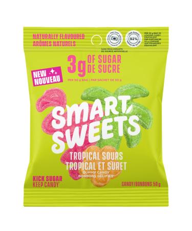 SmartSweets Tropical Sours 50g (Pack of 14) Candy with Low Sugar Low Calorie No Artificial Sweeteners Vegan Plant-Based Gluten-Free Healthy Snack for Kids & Adults