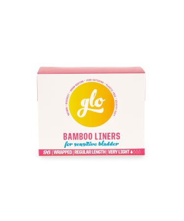 glo Natural Bamboo Light Incontinence Liners for Women Ultra-Thin Heavy Period Mega Pack (96 Liners) 96 Count (Pack of 1) Liners