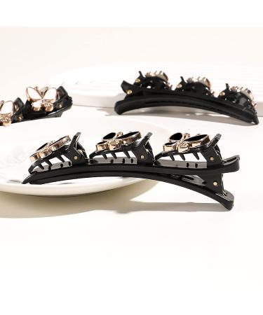 Sparkling Crystal Stone Braided Hair Clips - Set of 12 Rhinestone Satin Fabric Hair Bands for Women and Girls - Buy Online on GoSupps.com