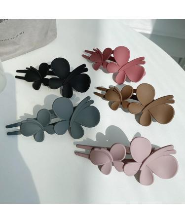 Ypkia Large Butterfly Hair Clips - 5 Pieces Matte Duckbill & Crocodile Hairpins for Women & Girls - Perfect Hair Accessories for All Styles - Buy Online on GoSupps.com