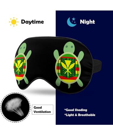 Tribal Kanaka Maoli Flag Turtle Sleep Mask - Adjustable Strap for Sleeping, Travel, and Nap - Men and Women - Buy Online on GoSupps.com