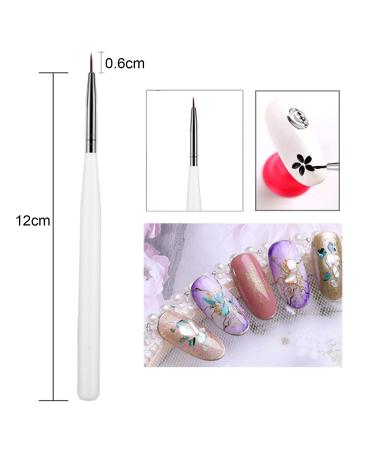 Luoshapucy Nail Design Brush Set - 3 Professional Nail Art Liner Brushes for DIY & Salon Use - Fine Liner in White - Buy Online on GoSupps.com