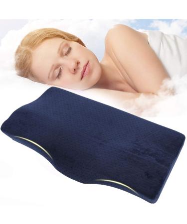Memory travel cushions eyelash extension Special ergonomic pillows Cotton Sleeping neck support headrest groove positioning neck guidance pain to alleviate (dark blue)