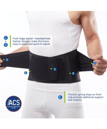 Premium Stabilizing Back Support Brace for Men & Women - Lumbar Pad for Pain Relief Injury Recovery & Rehabilitation (Small - Buy Online on GoSupps.com