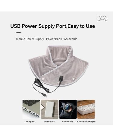 Warm Heated Shoulder Pad & Scarf - Fulenyi Gray | Skin-Friendly 3 Heat Settings for Neck & Back Relief - Buy Online on GoSupps.com