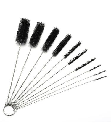 Nylon Bottle Tube Nozzle Cleaning Brush Pipe Cleaner Glasses Straw Cleaning Brush With Hook Set Of 10 Black Fine Craftsmanship Dexterous and professional