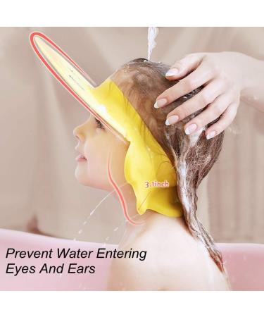 Adjustable Baby Shower Cap - Yellow Toddler Bath Visor for Eye and Ear Protection - Buy Online on GoSupps.com