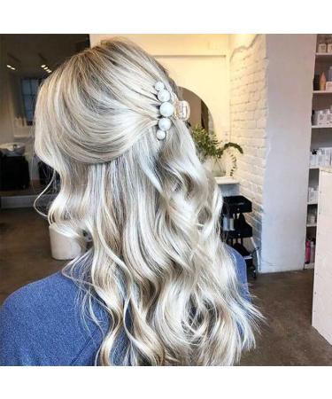 Champagne Pearl Hair Claw Clamps Set - 3 PCS | Non Slip Clips for Women and Girls - Buy Online on GoSupps.com