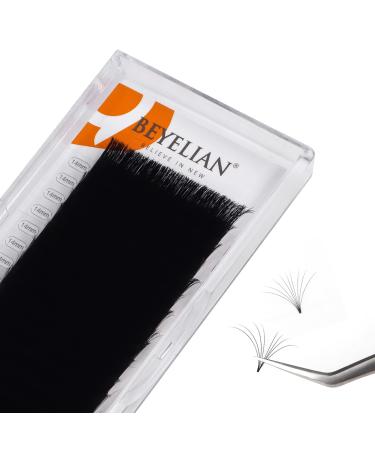 BEYELIAN Mega Volume Easy Fan Eyelash Extensions 0.05 Light Self Fans Lashes Matte Black Stylists Professional Salon Use Practice Thin Mink D Curl 14mm