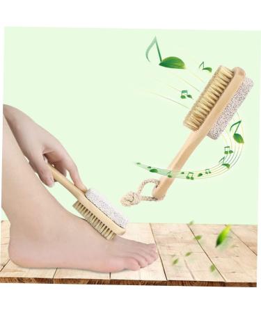 FRCOLOR Foot Brush Pumice Stone Heel Scrubber Foot Scrub Brush Wooden Handle Exfoliator Pedicures Exfoliating Tool Natural Cleaning Brush Care Brush Combination Bristles Bamboo - Buy Online on GoSupps.com