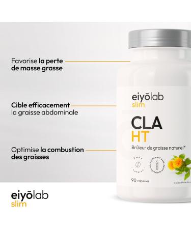 CLA HT | 100% Natural Burner | Targeted Action on Abdominal Fat | 3000mg per Serving | 80% Conjugated Linoleic Acid | 90 Capsules for Men and Women | Made in France Eiyolab - Buy Online on GoSupps.com