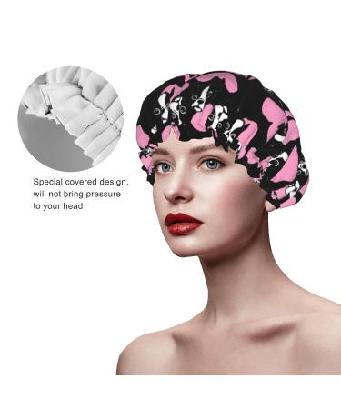 Women's Boston Terrier Dog Waterproof Shower Cap - Reusable Stretch Hem, Double Layers | Bath Cap - Buy Online on GoSupps.com