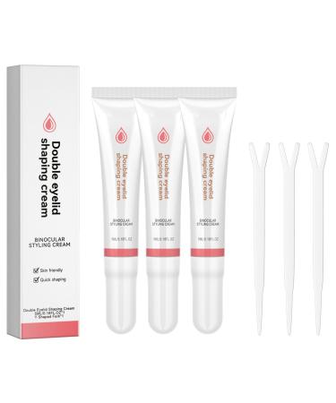 Double Eyelid Styling Cream Double Eyelid Shaping Cream Binocular Styling Cream Waterproof Invisible Double-Fold Eyelid Cream Double Eyelid Serum With Y Stick (3pcs)